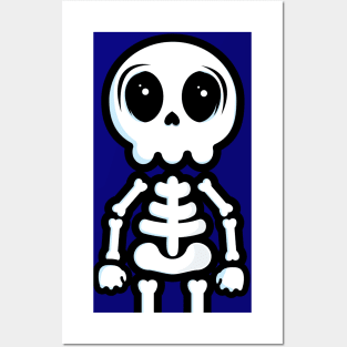 Cute Skeleton for Halloween Posters and Art